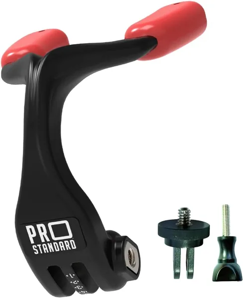 Pro Standard Grill Mount 4.0 - Heat Moldable Bite Mount - Compatible with Insta360, GoPro, DJI, Garmin and All Action Cameras (Black/Red) (Black/Red) - 1PC