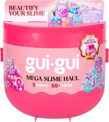 Gui Gui Mega Slime Déballage avec Plus de 50 Pièces, 5 Slimes Scentés Nuageux, Transparent, Beurre, Gelée et Croustillant, Outils Premium