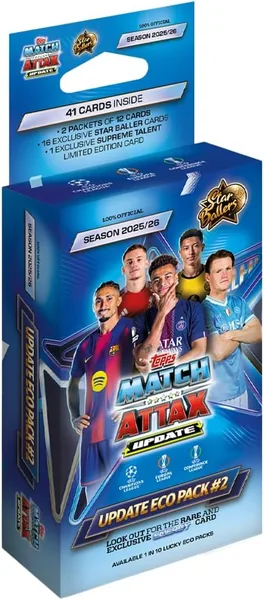 Topps UCC Match Attax 2025/26 - Update Eco Pack #2 - Star Ballers - Contains 41 cards, including 16 