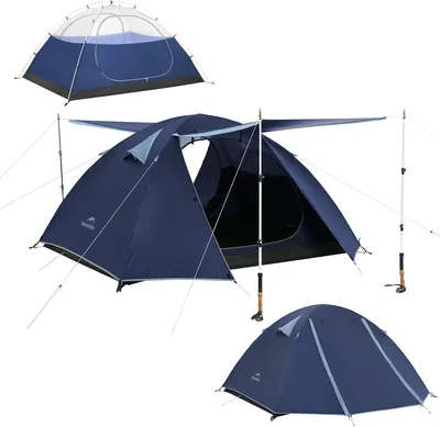 Naturehike Bleik Ultralekki Namiot Kopułowy dla 2-3 Osób z 2 Przedsionkami Namiotowymi na Kemping, Trekking i Wycieczki Rower