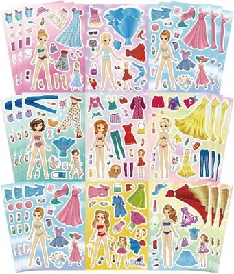 Princess Stickers - 27 Sheet Fairy Dress Up Kit