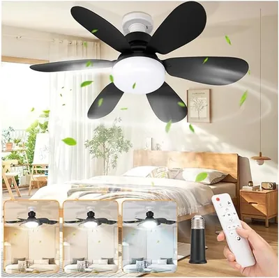 Ventilador de Techo con Luz 40W, Control Remoto y Temporizador - 3000K-6500K Brillo Regulable, 87% Off