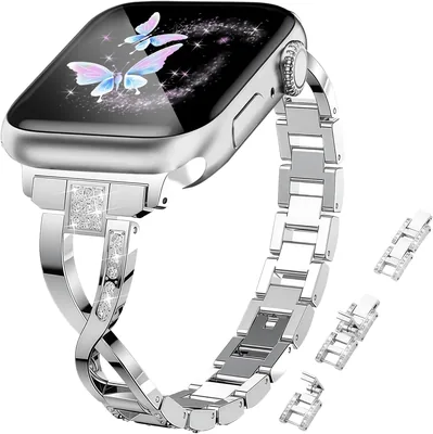 KeHowy Metal Bracelet for Apple Watch - Elegant Rhinestone Bling