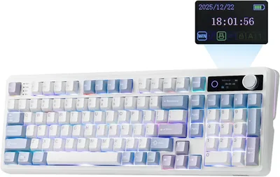 EPOMAKER TH99 Pro Mechanical Keyboard - Blue & White