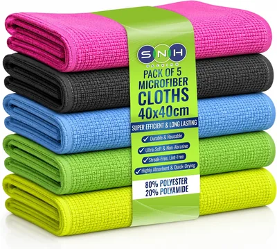 SNH 5-Piece Microfiber Cleaning Cloth Set