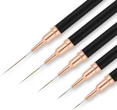 AYBUY Nagelkunstlinjebryster, 5 stk. Nagelkunstbryster, Fingernägel Tekniska Verktyg för Fin Details, Länga Linjer, Gel Nagellak