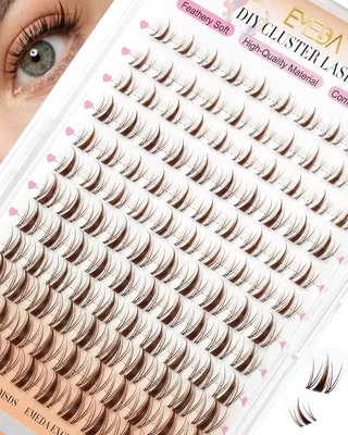 EMEDA Natuurlijke Bruine Wimpers - Anime Wispie DIY Wimperuitbreidingen - D-Curl Individuele Wimpers met Transparante Verpakking