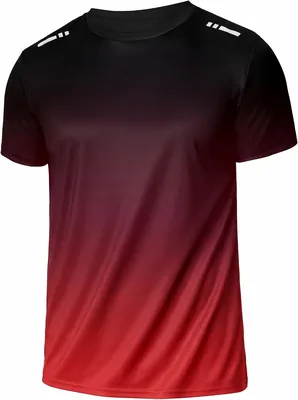PINSPARK Herren Kurzarm Laufshirt UPF 50+ Schnelltrocknend mit Gradientem aus Recycelter Fasern Taglos für Fitness