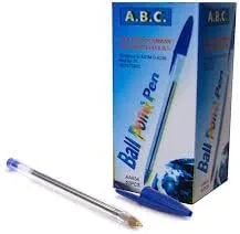 Ball Point Pen Blue Ink Transparent 50 Count Model AA934
