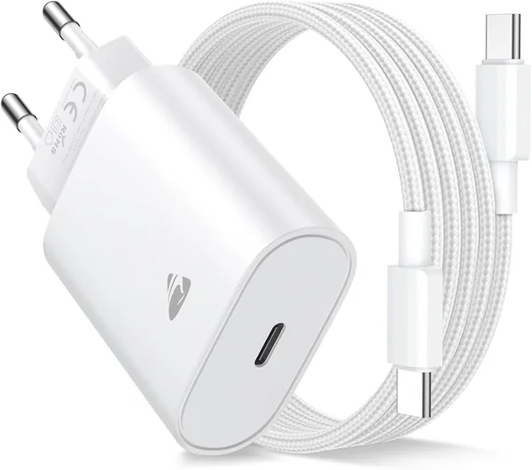 Chargeur USB-C Rapide pour iPhone 17/16/15 avec Câble USB de 2m - Réduit de 50%