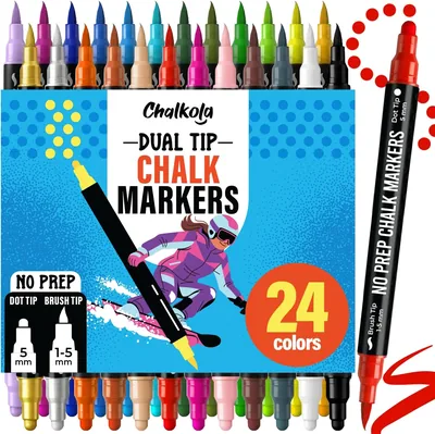 Chalkola Dual Tip Chalk Markers 24 Colors - 25% Off