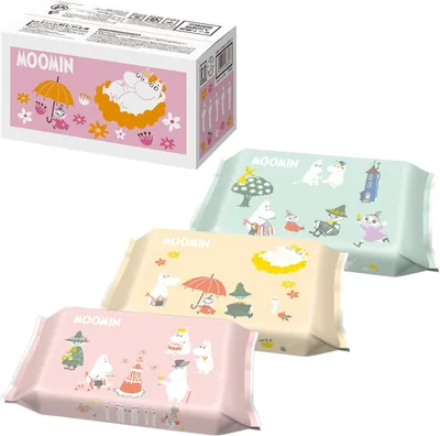 Moomin Wipes 960 Sheets (80 Sheets x 12 Packs), Japan