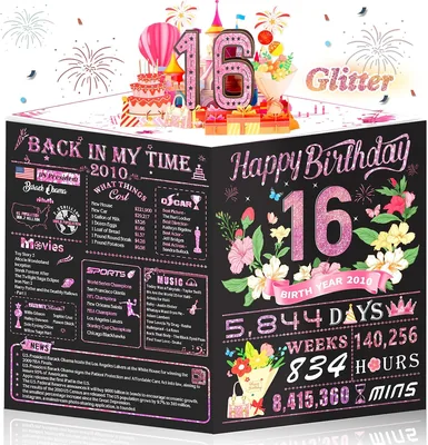 Sweet 16 Birthday Card Pop Up for Girls - Best Deal
