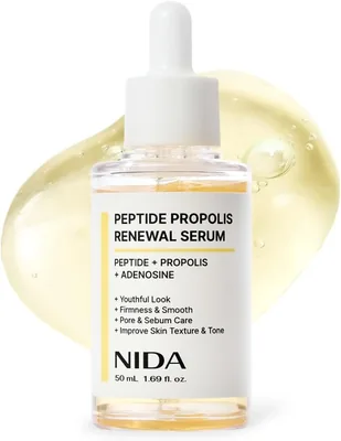 NIDA Peptide Propolis Renewal Serum | Complejo de Péptidos, Extracto de Propóleos, Adenosina | Rostro Joven, Arrugas, Líneas Finas