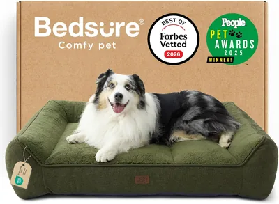 Bedsure Wasbaar mandje voor grote honden - 106x76cm extra dikke ondersteunende hondencouch met waterdicht bekleding, antislip mandje in S