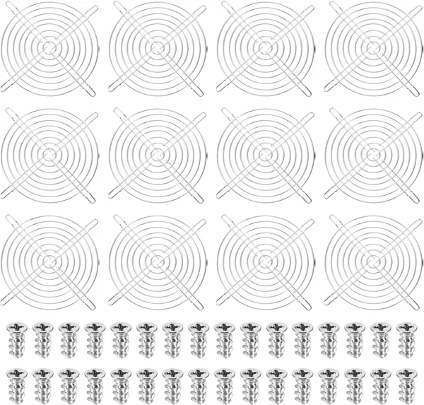 PATIKIL 150mm Fan Finger Grill, 12 Pcs Metal Ventilation Grill Guard Cover with Screws