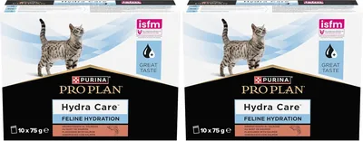 Purina Pro Plan Hydracare Nourriture Complémentaire pour Chats Adultes - Aide à la Hydratation au Saumon - 10 x 75 g (Pack de 2) - 93% de Réduction