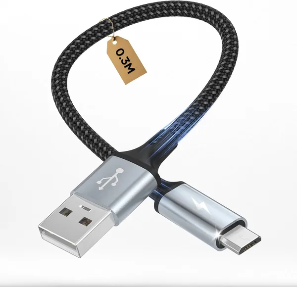 Micro USB Cable 0.3m Fast Charging Android Compatible