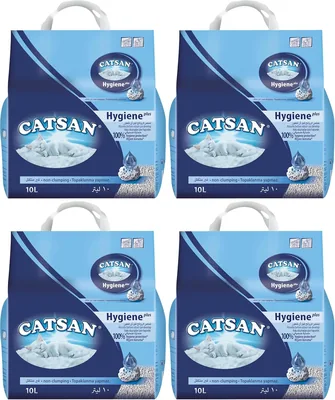 Litière minérale CATSAN Hygiene Plus pour chat, 10L (x4)