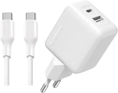شاحن جداري Oraimo OCW-5203E EU بقدرة 20 واط مع كابل USB-C إلى USB-C ودعم شحن سريع QC 3.0 وPD - أفضل سعر