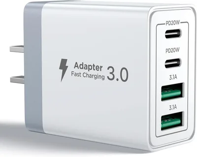 Aioneus 4ポートUSB充電器 Type-C 2つ + USB-A 2つ 40W急速充電 PSE認証