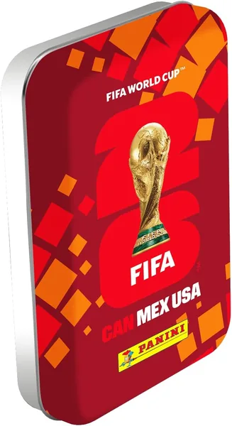 Panini Copa Mundial de la FIFA 2026 - Caja de metal con 8 fundas