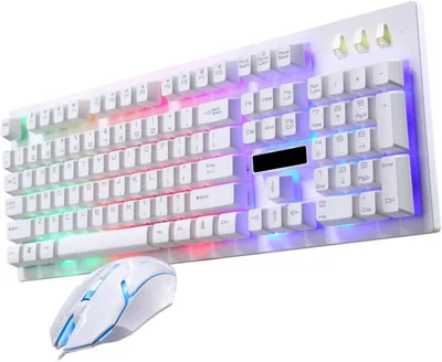 Plastic Build 104 Keys 4-Button Mouse for Laptops & Desks