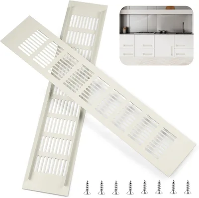 Dshunnc Lüftungsgitter rechteckig 40 x 8 cm Aluminium Lüftungsgitter Türset 2 Stück weiß | Best Deal