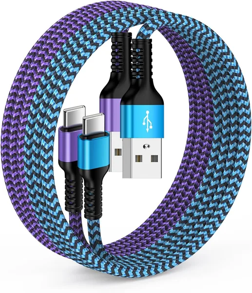 USB to USB C Cable 6ft Type C iPhone 17 Charger Cable for Apple 17e Air 17 Pro Max 16e 16 Pro 15 Plus USBC Fast Charging Power Cord Braided Car Charger Cord Wire for iPad/Samsung G