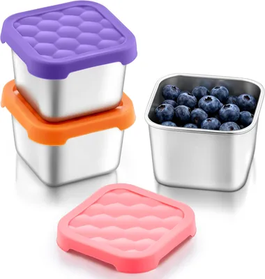 HaWare 3 Packs 6oz Stainless Steel Snack Containers