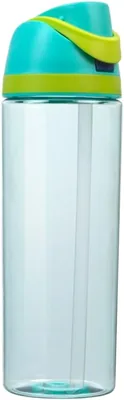 Botella de Agua VIORA Boost Clear 887 ml, Transparente con Popote y Tapa Dual Antiderrames, Tritan Resistente