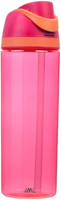 Botella de Agua VIORA Boost Clear 710 ml, Transparente con Popote y Tapa Dual Antiderrames, Tritan Resistente