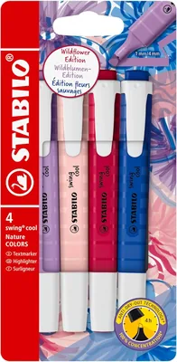 Stabilo - Bolígrafo - Swing Cool NatureColors Wildflower - Pack de 4, 4 Colores