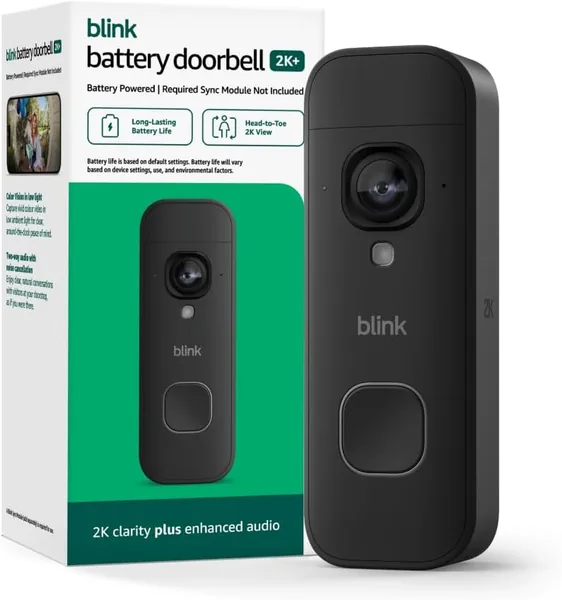Blink Battery Doorbell 2K+ (newest model) - Wireless video doorbell, 2K resolution, enhanced audio
