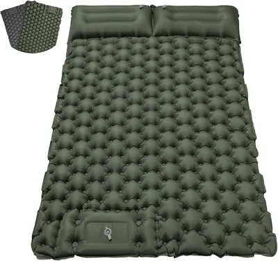 Colchón de Camping Satisure Antiagujas para 2 Personas, Colchoneta Inflable con Bomba de Pie
