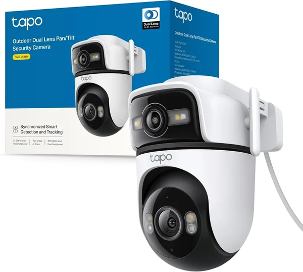 Tapo C545D - Cámara de Seguridad Exterior WiFi 2K Lente Dual Pan/Tilt con Seguimiento Inteligente, Visión Nocturna en Color, Personas/Mascotas/Vehículos. Mejor Oferta
