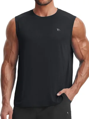 Baleaf Heren Sleeveless Tank Top UPF 50+ Hardloop Vest Quick Dry Crew Neck Sport Casual Regenjas - Beste Deal