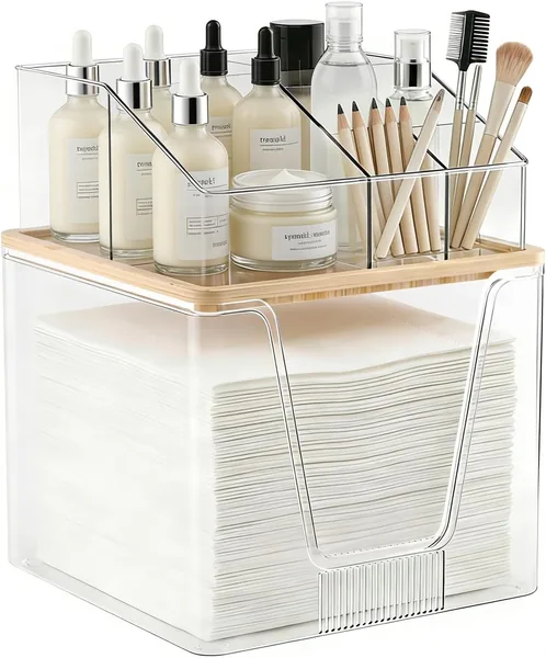 2 in 1 Disposable Facial Towel Holder and Cosmetic Organizer
