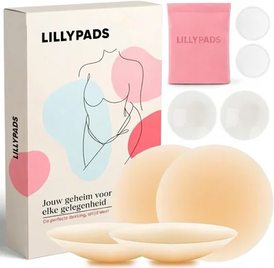 Lillypads Premium Borstkussens De Oorspronkelijke Zelfklevende Borstdekking voor Vrouwen Herbruikbare Borstkussens 8cm Adhesief Bralet voor Diepe Borsten