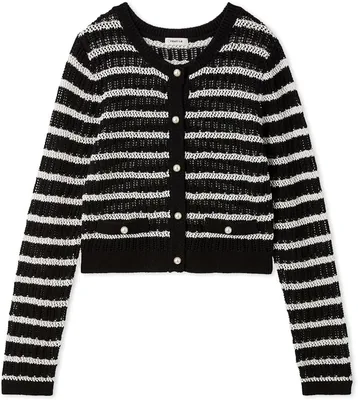 FRAY I.D FWNT261140 Women's Crochet Crew Neck Cardigan - Best Deal