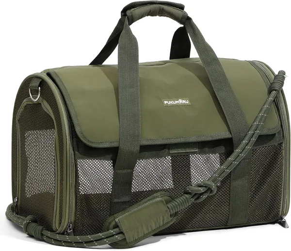 Fukamaru Transport para Gatos y Perros, Pequeño, Ligero y Transpirable, 46 x 28 x 28 cm, Aprobado para Viajar en Cabina, Plegable - Mejor Oferta