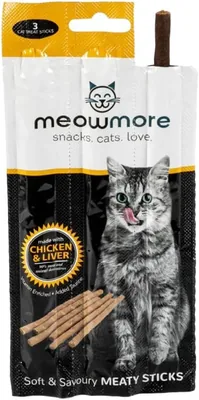 Meow More Chicken and Liver Cat Treat Sticks 15g Best Deal