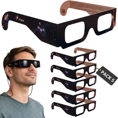 SUUM co. Sonnenfinsternisbrille - ISO 12312-2 und CE zertifiziert für sicheres Betrachten - Sonnenfinsternisbrillen für die Solare