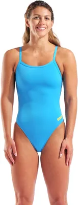 ARENA womens Challenge Open Back Maxlife One Piece Solid Team Swimsuit