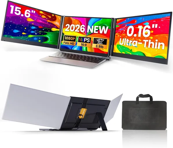 15.6" Ultra Light & Thin Triple Portable Monitor for Laptop