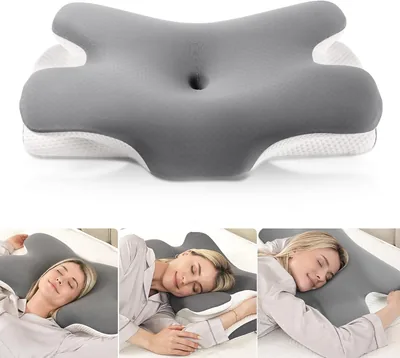 Mulisoft Cervical Pillow 2 en 1, Almohada Ergonómica de Memoria Espuma | Para Dormir de Lado y Cara Arriba