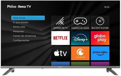 TV Smart 43" Philco Roku TV HDR10 Dolby Áudio