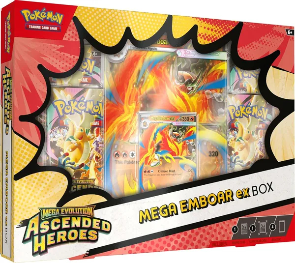 Pok mon TCG: Mega Evolution - Ascended Heroes - Mega Emboar ex Box - Ingl s
