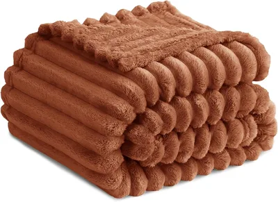 Couverture en polaire orange RuiKasi 150 x 200 cm - Lit simple XL