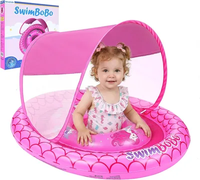 Anillo de Natación Coikes para Bebés con Parásol - Inflatable Buoy Aprender a Nadar Seguridad Bebé